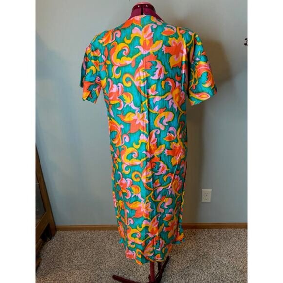 shift dress mod 1960's floral wide sleeve flower power - Picture 4 of 7